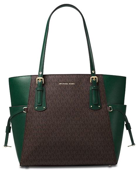 michael kors brown east-west leather bag|Michael Michael Kors Voyager East/West Tote .